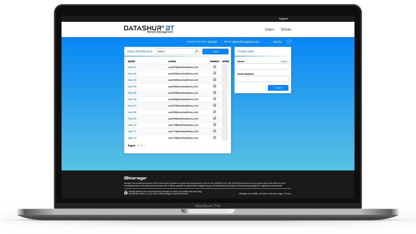iStorage datAshur BT Remote Management Web Console. | E-QUIPMENT
